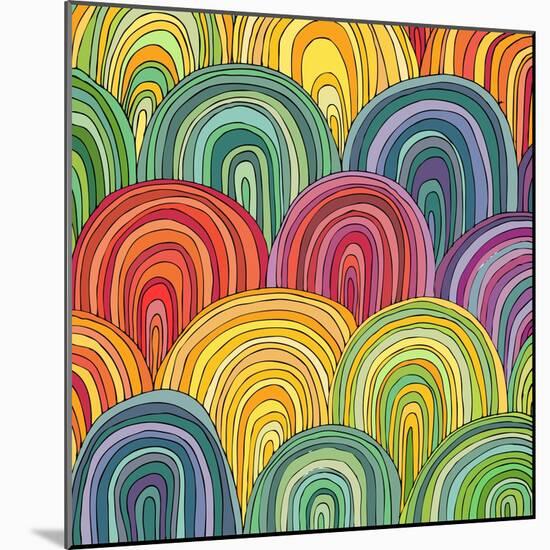 Colorful Circle Modern Abstract Design Pattern-Melindula-Mounted Art Print