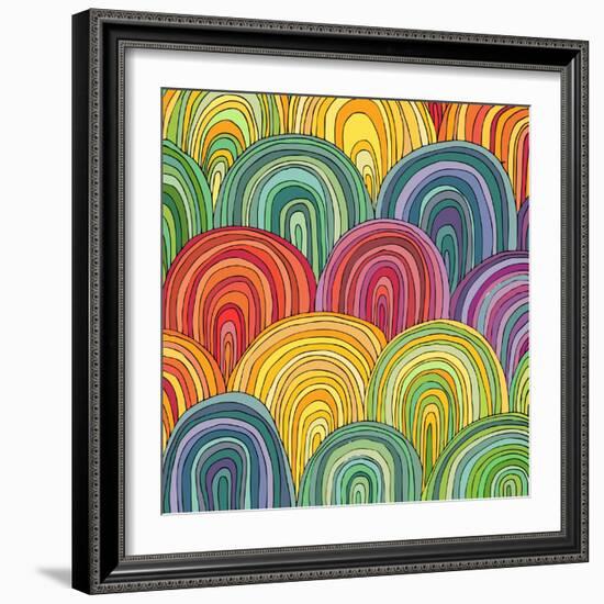 Colorful Circle Modern Abstract Design Pattern-Melindula-Framed Art Print