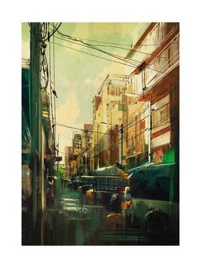 Colorful Cityscape Digital Painting Illustration Art Print By Tithi Luadthong Art Com