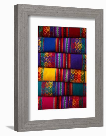 Colorful cloth, Cusco, Peru-David Wall-Framed Photographic Print