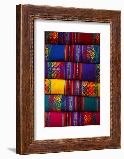 Colorful cloth, Cusco, Peru-David Wall-Framed Photographic Print