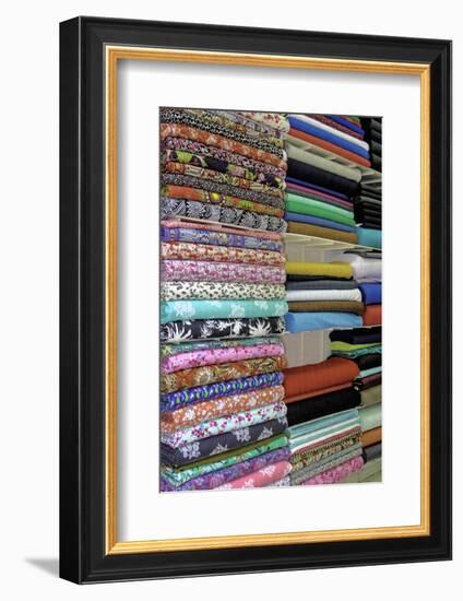Colorful Cloth for Sale in the Old City, Cartagena, Colombia-Jerry Ginsberg-Framed Photographic Print