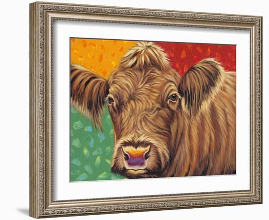 Colorful Country Cows II-Carolee Vitaletti-Framed Art Print