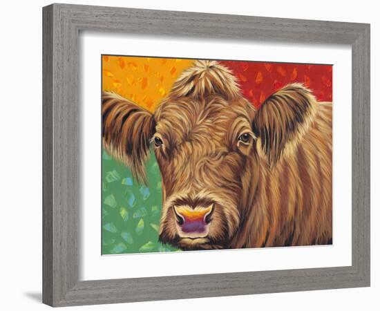 Colorful Country Cows II-Carolee Vitaletti-Framed Art Print