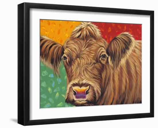 Colorful Country Cows II-Carolee Vitaletti-Framed Art Print