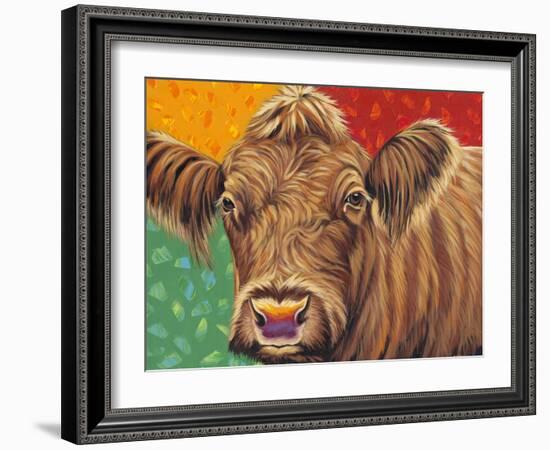 Colorful Country Cows II-Carolee Vitaletti-Framed Art Print