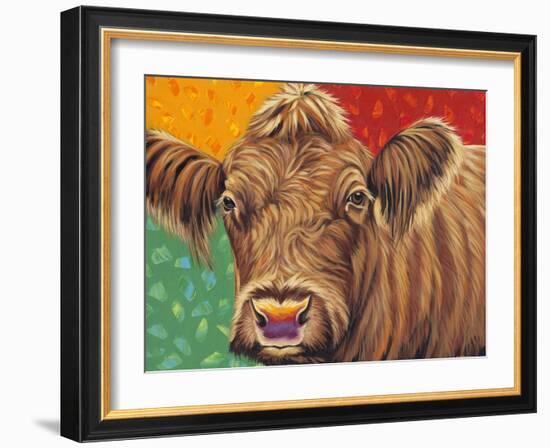 Colorful Country Cows II-Carolee Vitaletti-Framed Art Print