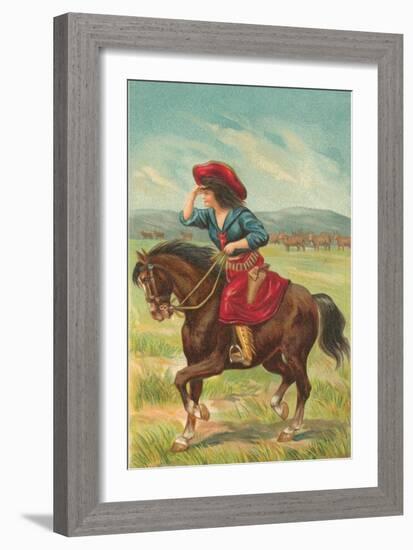 Colorful Cowgirl-null-Framed Art Print