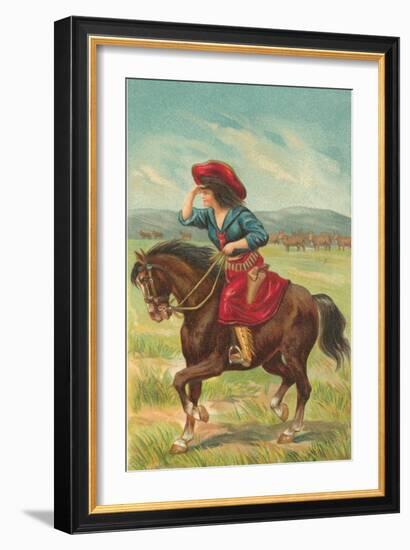 Colorful Cowgirl-null-Framed Art Print