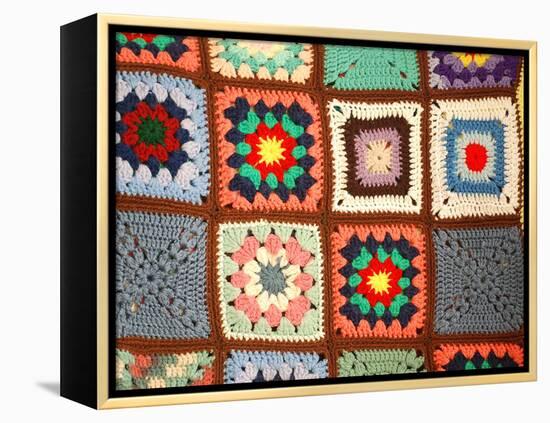 Colorful Crochet Quilt-Chad C.-Framed Premier Image Canvas