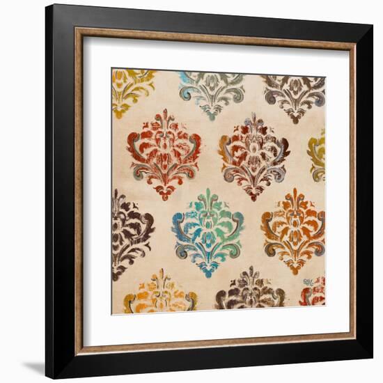 Colorful Damask Square I-Tiffany Hakimipour-Framed Art Print