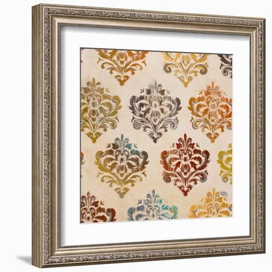 Colorful Damask Square II-Tiffany Hakimipour-Framed Art Print