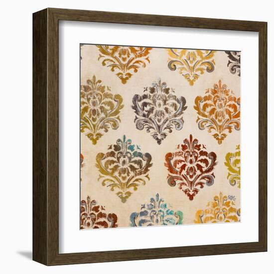 Colorful Damask Square II-Tiffany Hakimipour-Framed Art Print