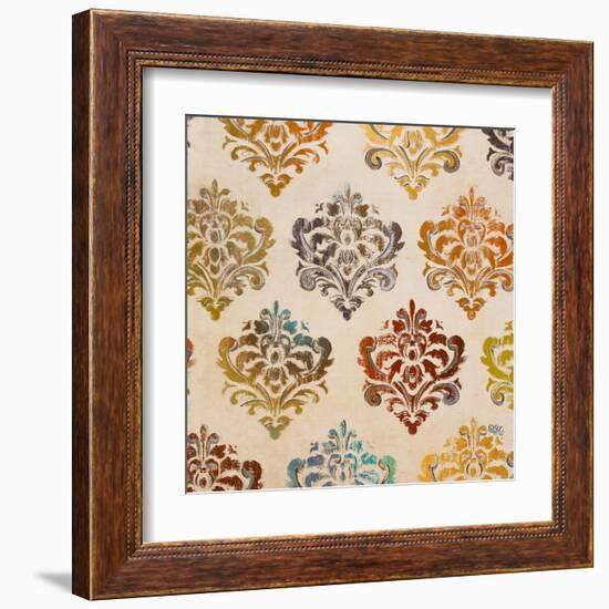 Colorful Damask Square II-Tiffany Hakimipour-Framed Art Print