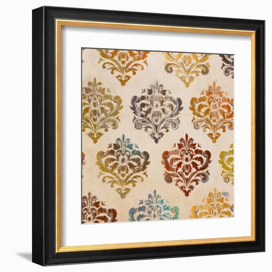 Colorful Damask Square II-Tiffany Hakimipour-Framed Art Print