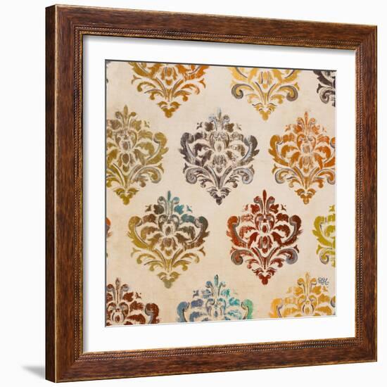 Colorful Damask Square II-Tiffany Hakimipour-Framed Art Print