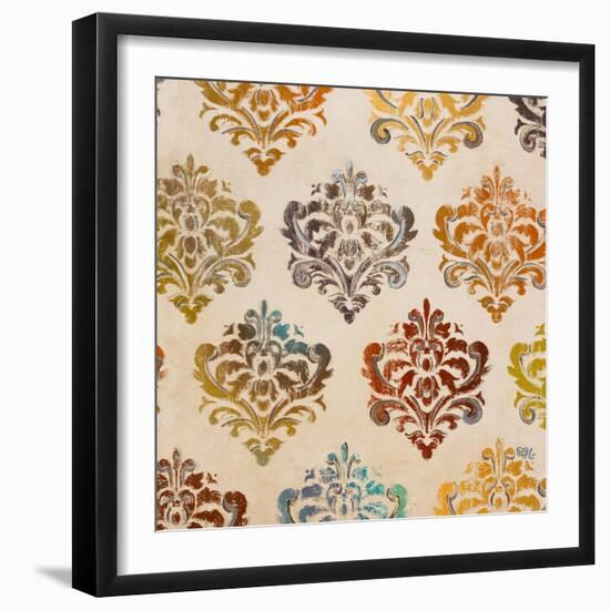 Colorful Damask Square II-Tiffany Hakimipour-Framed Art Print