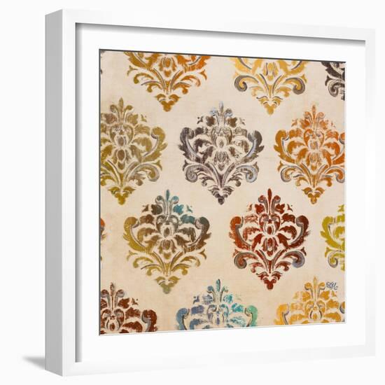 Colorful Damask Square II-Tiffany Hakimipour-Framed Art Print