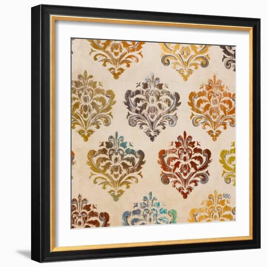 Colorful Damask Square II-Tiffany Hakimipour-Framed Art Print