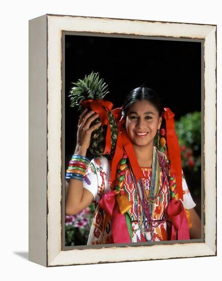 Colorful Dancer, Tourism in Oaxaca, Mexico-Bill Bachmann-Framed Premier Image Canvas