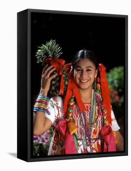 Colorful Dancer, Tourism in Oaxaca, Mexico-Bill Bachmann-Framed Premier Image Canvas