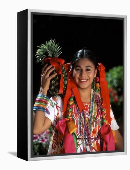 Colorful Dancer, Tourism in Oaxaca, Mexico-Bill Bachmann-Framed Premier Image Canvas