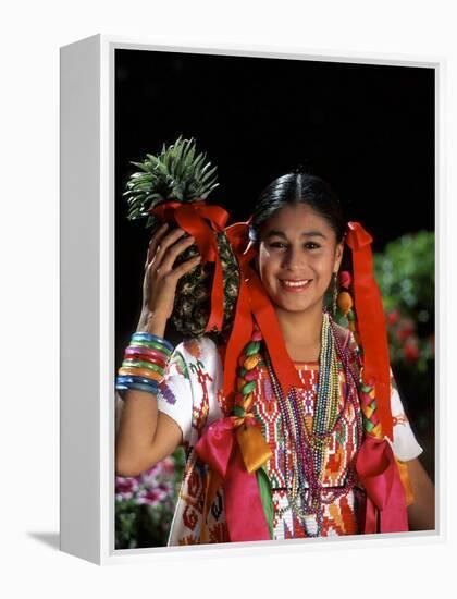 Colorful Dancer, Tourism in Oaxaca, Mexico-Bill Bachmann-Framed Premier Image Canvas