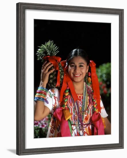 Colorful Dancer, Tourism in Oaxaca, Mexico-Bill Bachmann-Framed Photographic Print