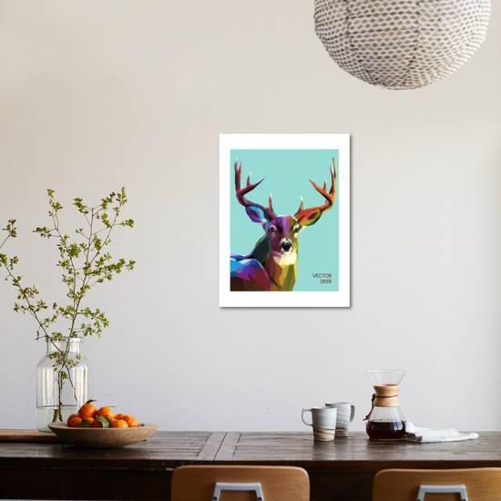 Colorful Deer Illustration Background With Wild Animal Low Poly Deer With Horns Art Print By Sovusha Art Com