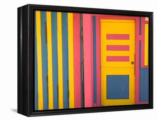 Colorful Doorway, New Providence Island, Bahamas, Caribbean-Walter Bibikow-Framed Premier Image Canvas