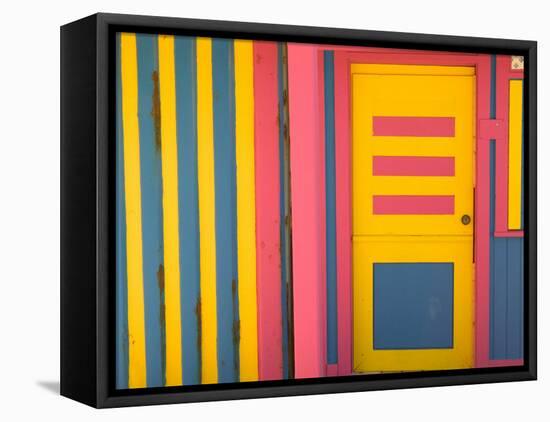 Colorful Doorway, New Providence Island, Bahamas, Caribbean-Walter Bibikow-Framed Premier Image Canvas