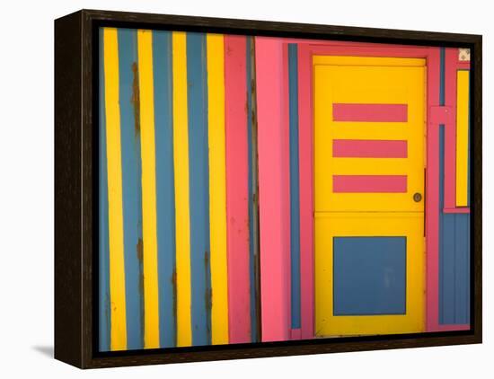 Colorful Doorway, New Providence Island, Bahamas, Caribbean-Walter Bibikow-Framed Premier Image Canvas