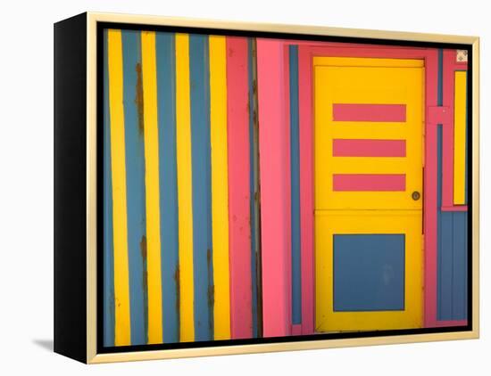 Colorful Doorway, New Providence Island, Bahamas, Caribbean-Walter Bibikow-Framed Premier Image Canvas