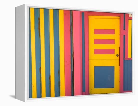 Colorful Doorway, New Providence Island, Bahamas, Caribbean-Walter Bibikow-Framed Premier Image Canvas