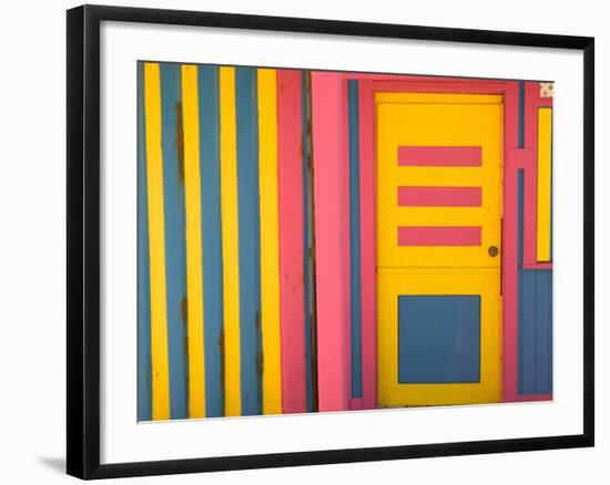 Colorful Doorway, New Providence Island, Bahamas, Caribbean-Walter Bibikow-Framed Photographic Print