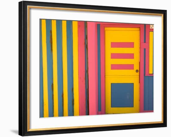 Colorful Doorway, New Providence Island, Bahamas, Caribbean-Walter Bibikow-Framed Photographic Print