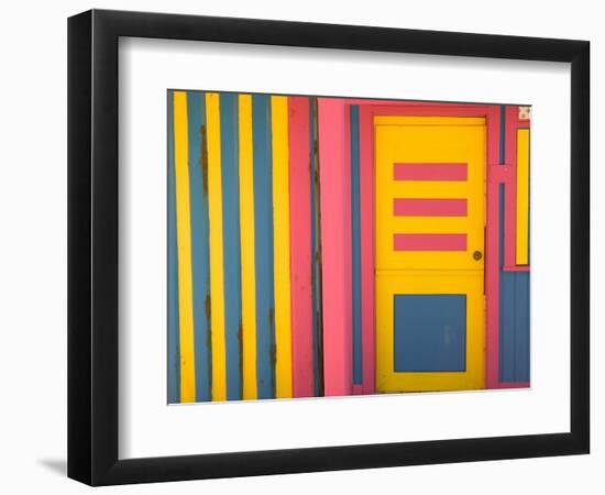 Colorful Doorway, New Providence Island, Bahamas, Caribbean-Walter Bibikow-Framed Photographic Print