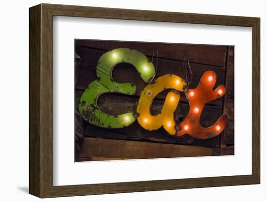 Colorful 'Eat' Antique Sign, New York City, New York, USA-Julien McRoberts-Framed Premium Photographic Print