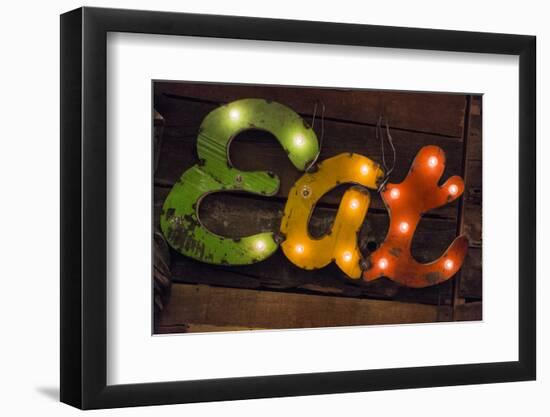 Colorful 'Eat' Antique Sign, New York City, New York, USA-Julien McRoberts-Framed Premium Photographic Print