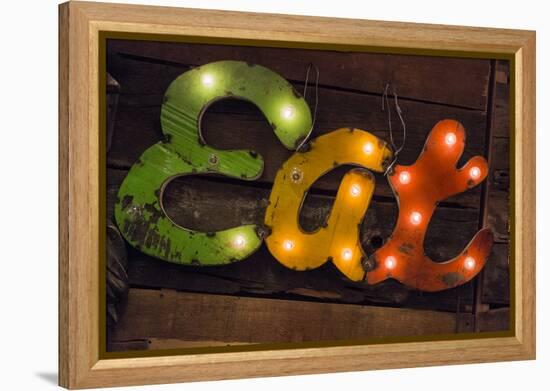 Colorful 'Eat' Antique Sign, New York City, New York, USA-Julien McRoberts-Framed Premier Image Canvas