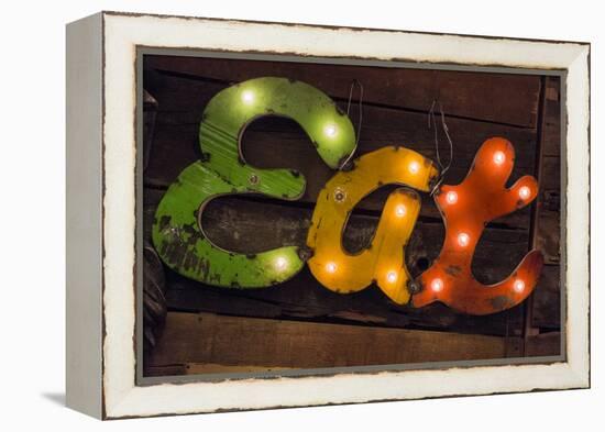 Colorful 'Eat' Antique Sign, New York City, New York, USA-Julien McRoberts-Framed Premier Image Canvas