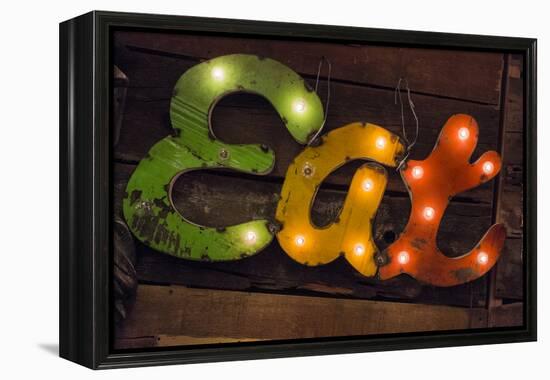 Colorful 'Eat' Antique Sign, New York City, New York, USA-Julien McRoberts-Framed Premier Image Canvas