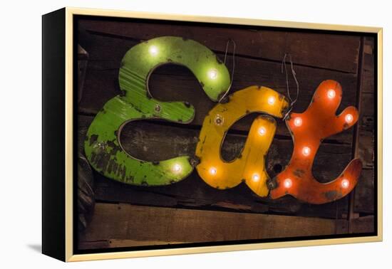 Colorful 'Eat' Antique Sign, New York City, New York, USA-Julien McRoberts-Framed Premier Image Canvas