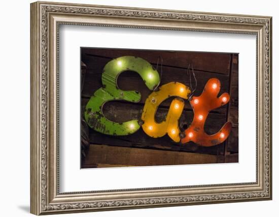 Colorful 'Eat' Antique Sign, New York City, New York, USA-Julien McRoberts-Framed Photographic Print