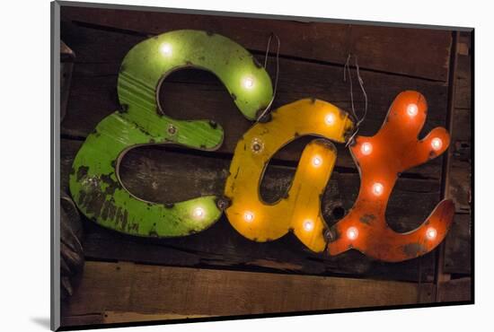 Colorful 'Eat' Antique Sign, New York City, New York, USA-Julien McRoberts-Mounted Photographic Print