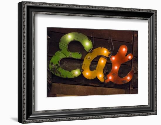 Colorful 'Eat' Antique Sign, New York City, New York, USA-Julien McRoberts-Framed Photographic Print