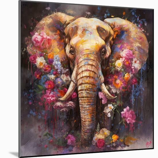 Colorful Elephant No. 1-Marta Wiley-Mounted Art Print