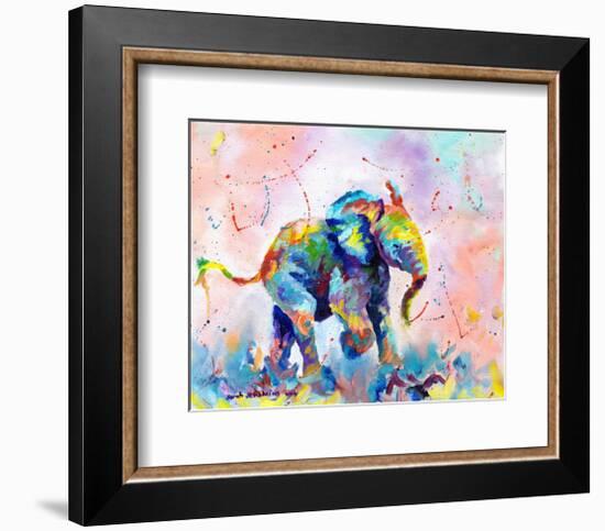 Colorful Elephant-Sarah Stribbling-Framed Art Print