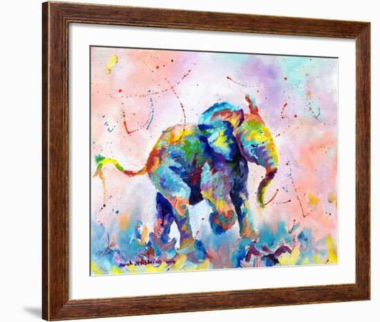 Colorful Elephant-Sarah Stribbling-Framed Art Print