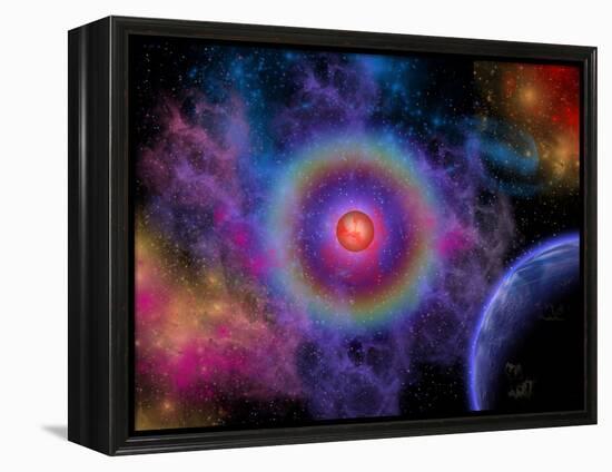 Colorful Emissions are Released from a Distant Star-Stocktrek Images-Framed Premier Image Canvas